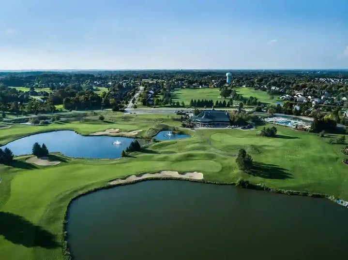 Fox Meadow clubhouse course aerial