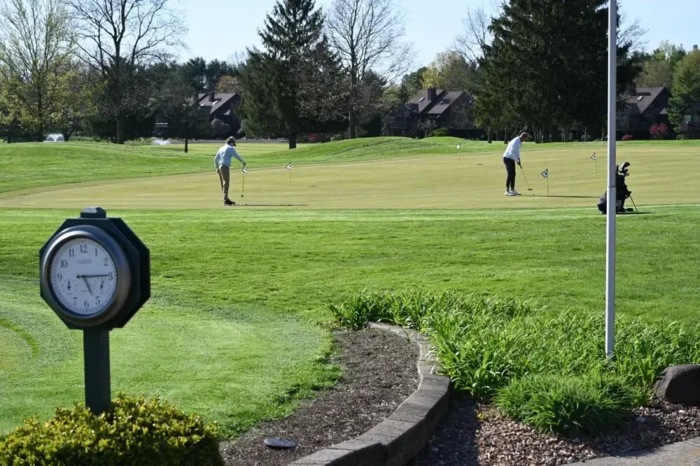 Weymouth Golfers on Practice Greens