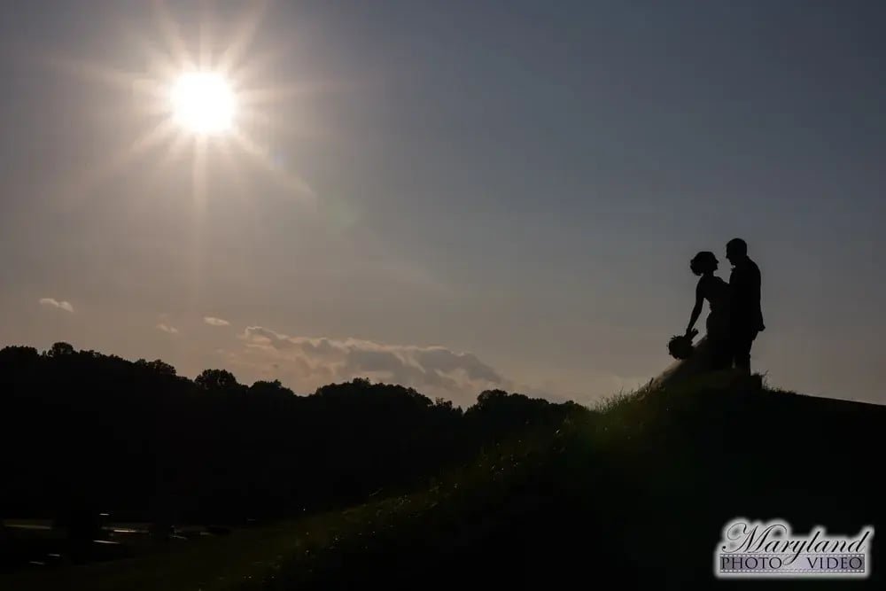 Hunt Valley wedding silhouette