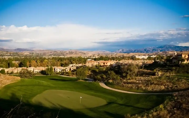 Pinery Course Aerial with Mountain View