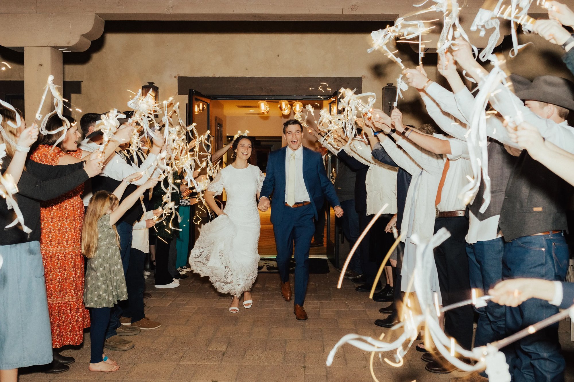 Tartan Fields wedding exit sparklers 1