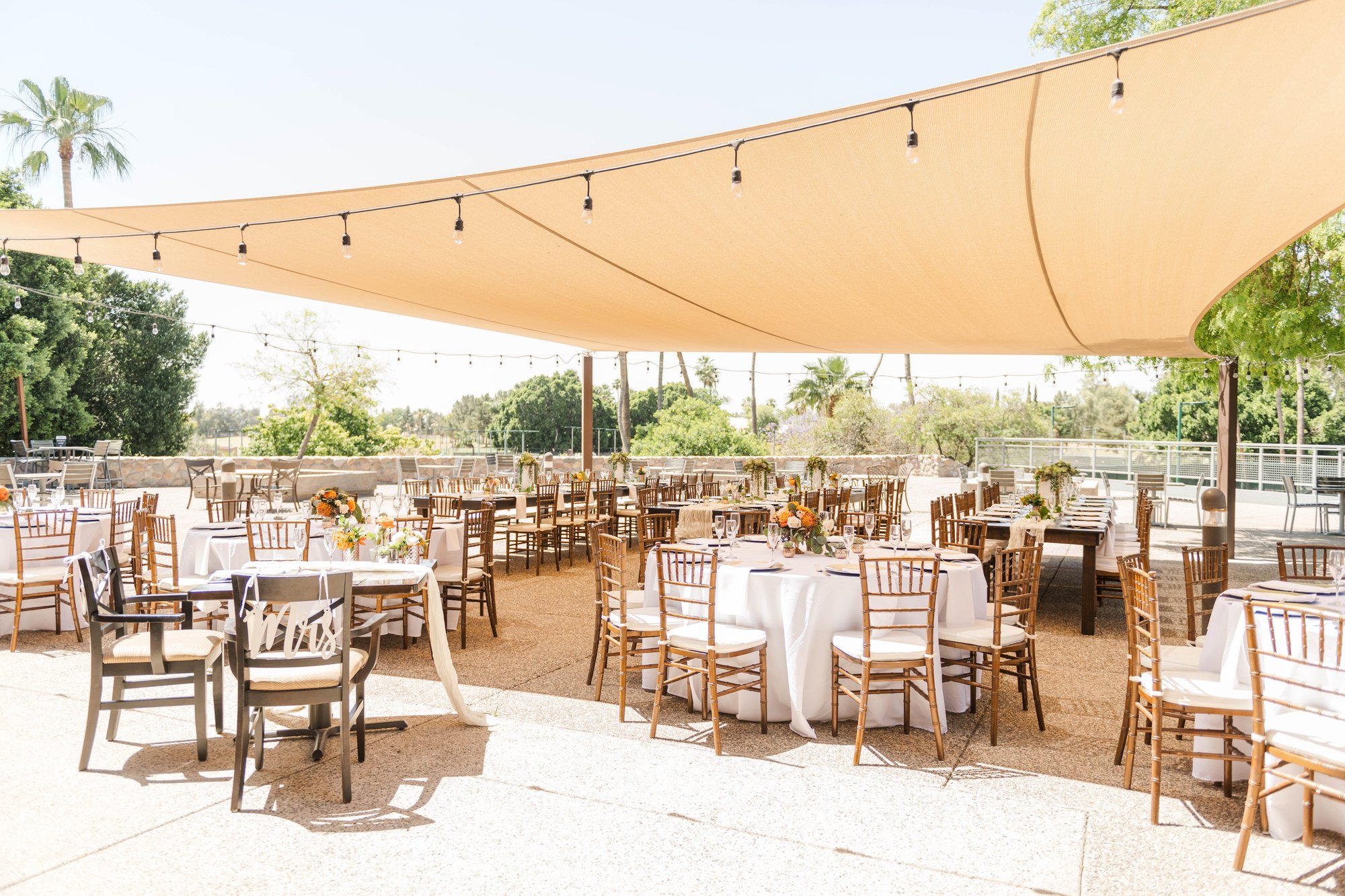 TCAA Wedding outdoor patio with canopy