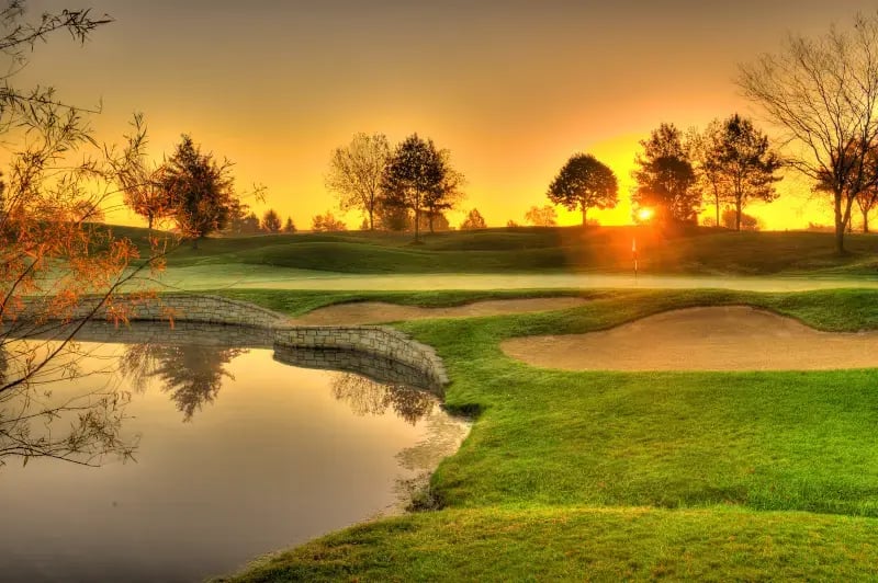Four Bridges course sunset fall