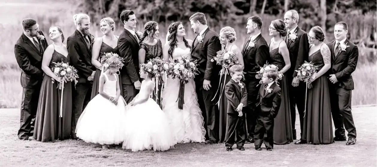 Tierra Rejada wedding party b&w