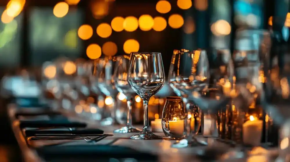 Elegant Dining Table with Lights